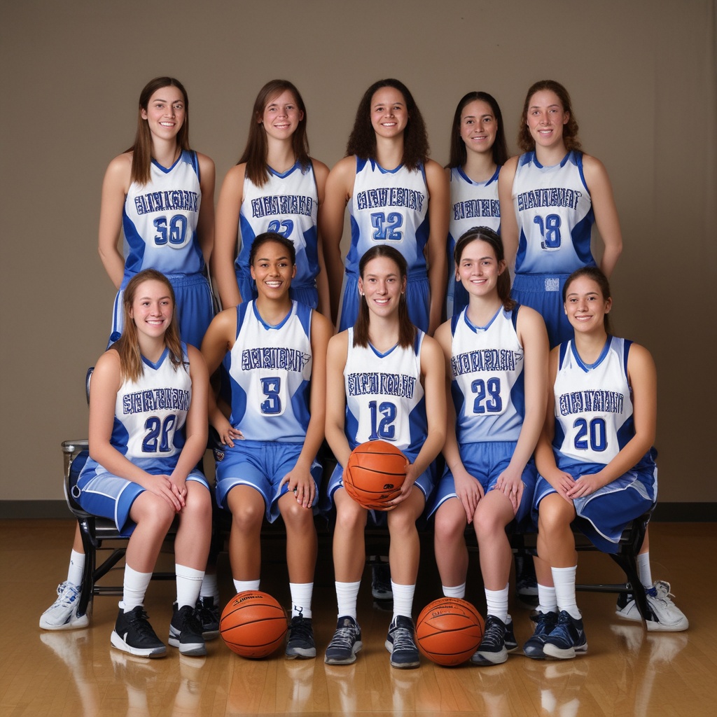 Girls basketball team photo